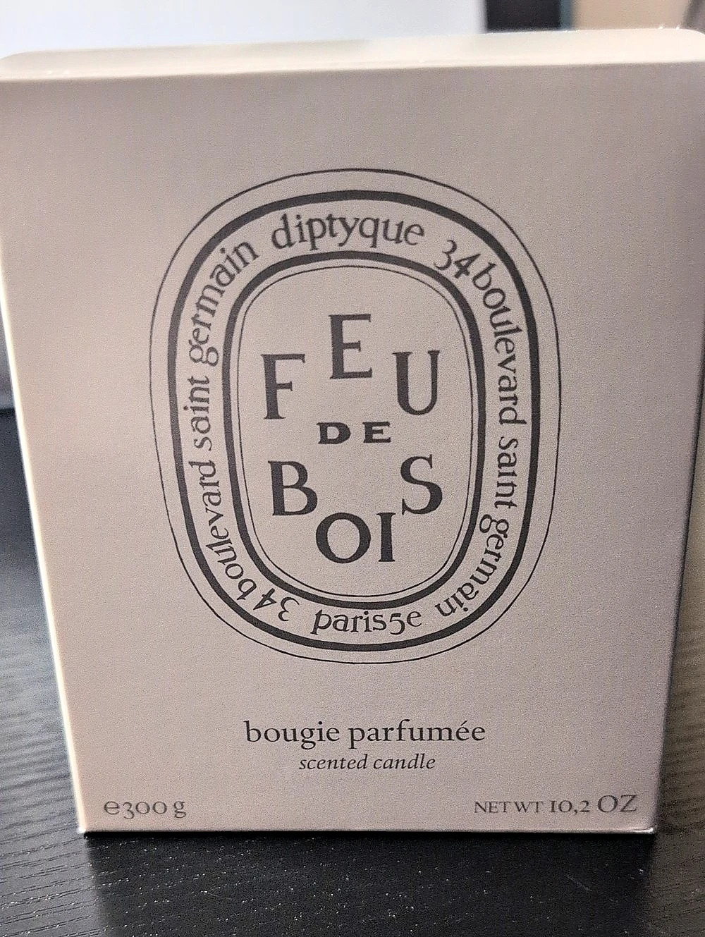 Diptyque Feu de Bois Scented Candle 300 g EMPTY jar and box